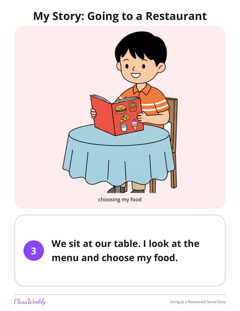 Going to a Restaurant Social Story - Page 4