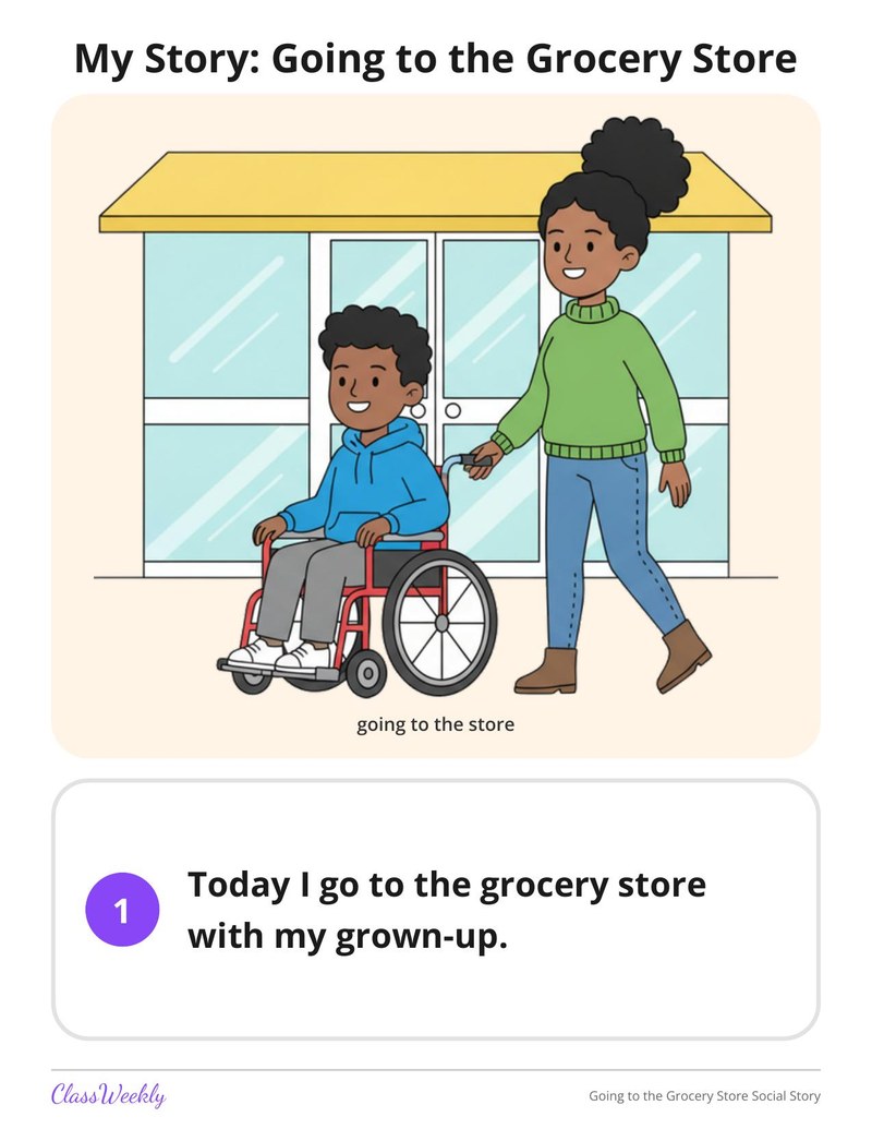 Going to the Grocery Store Social Story - Page 2