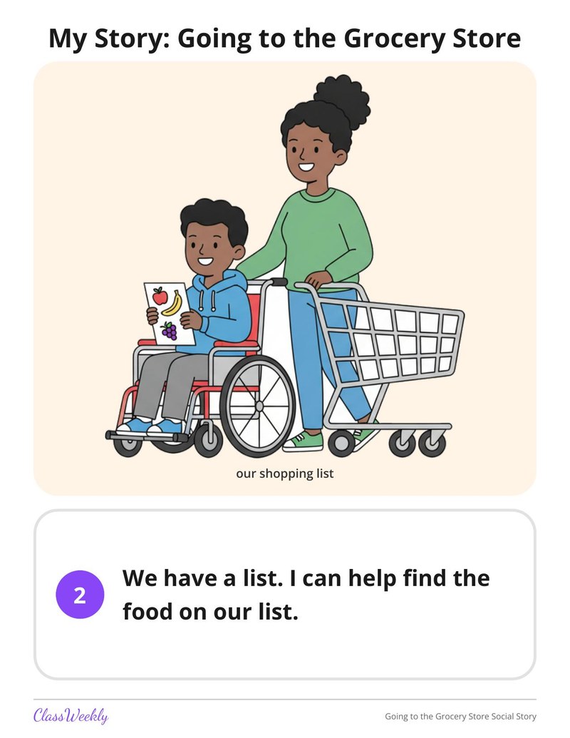 Going to the Grocery Store Social Story - Page 3
