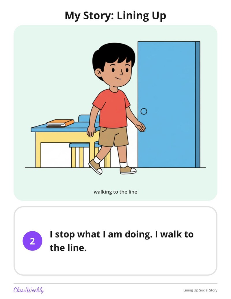 Lining Up Social Story