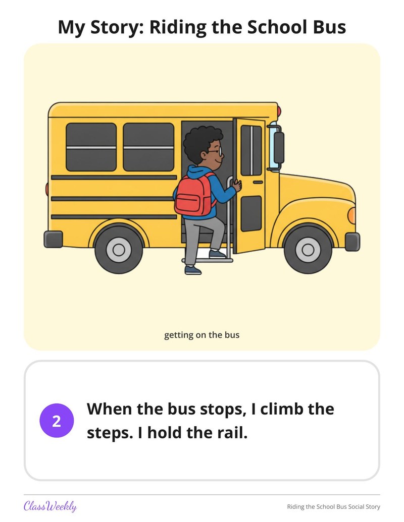 Riding the School Bus Social Story