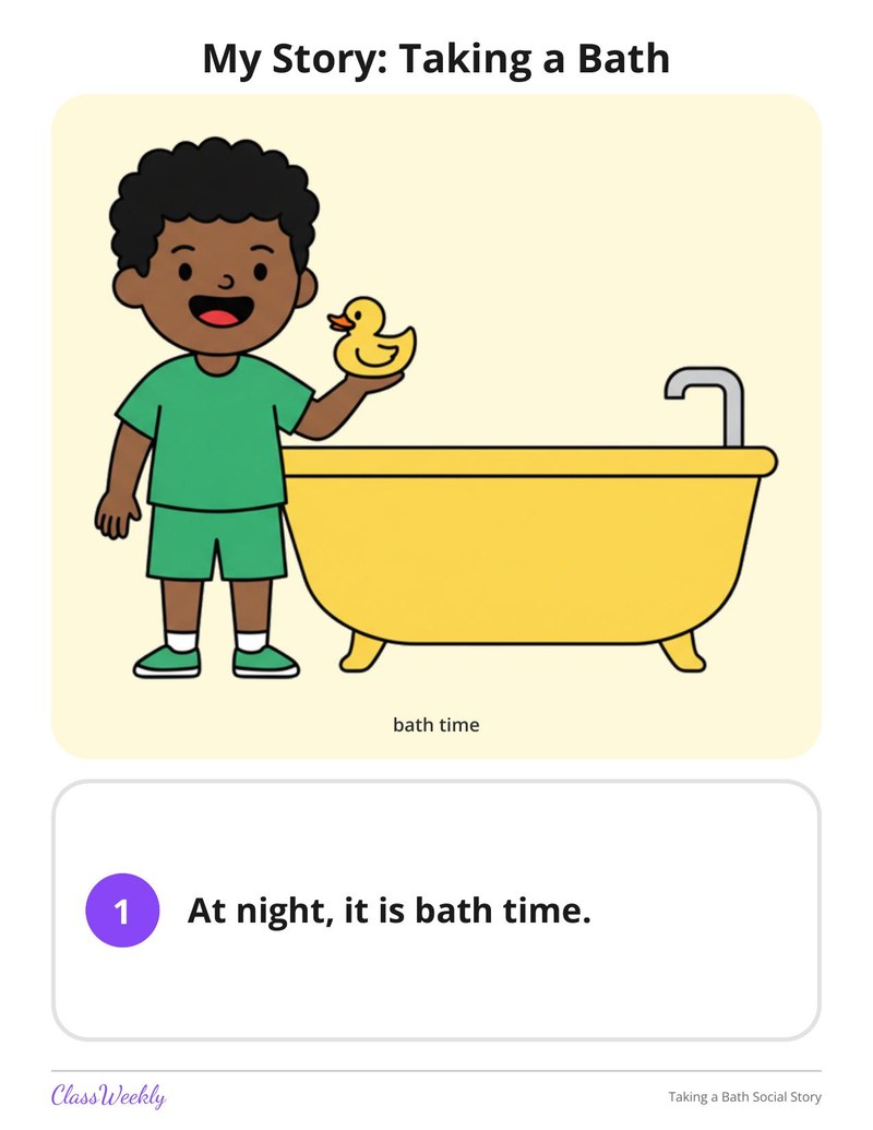 Taking a Bath Social Story - Page 2