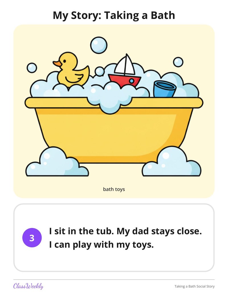 Taking a Bath Social Story - Page 4