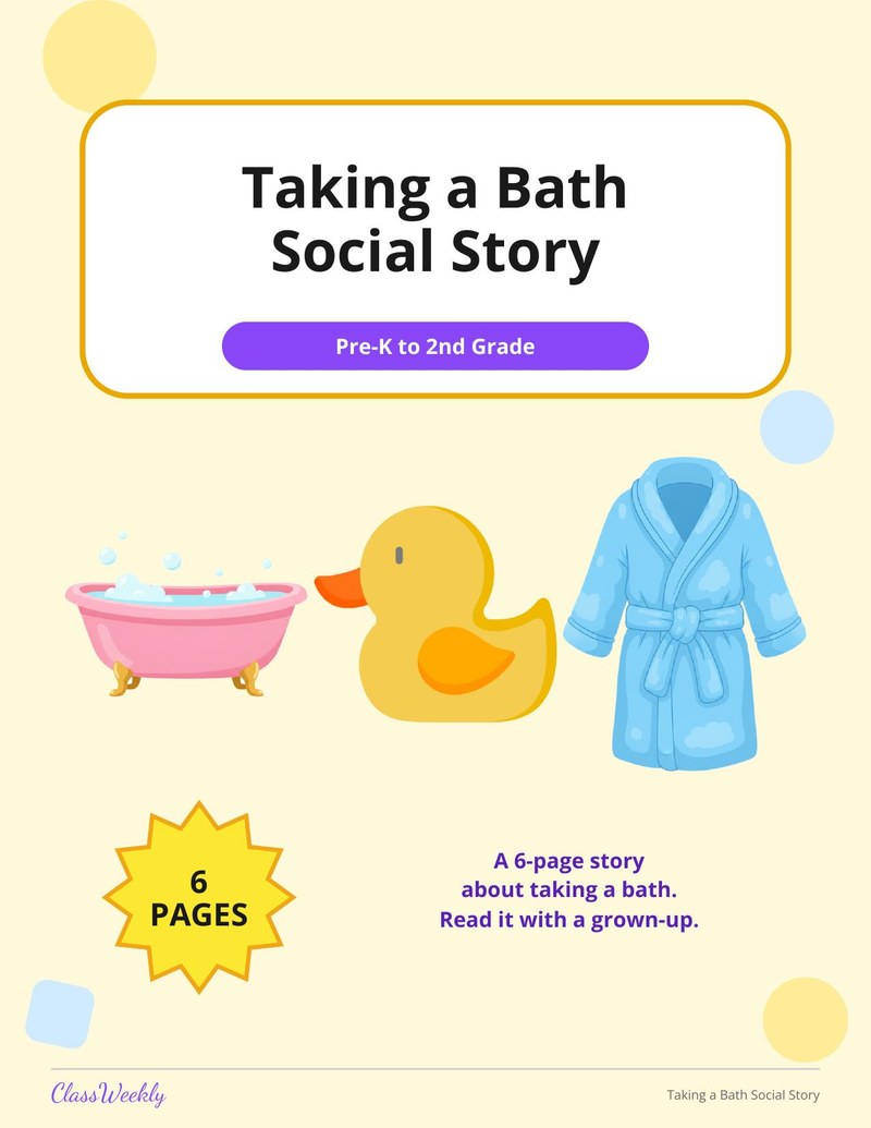 Taking a Bath Social Story - Page 1