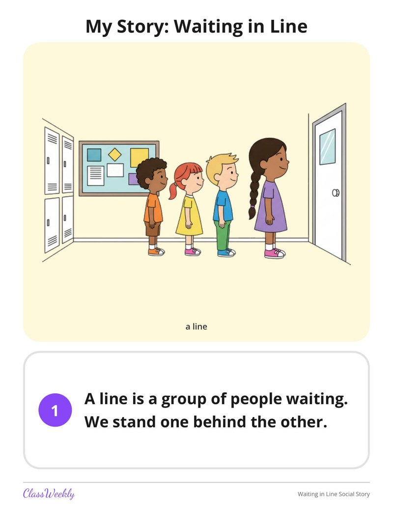 Waiting in Line Social Story - Page 2