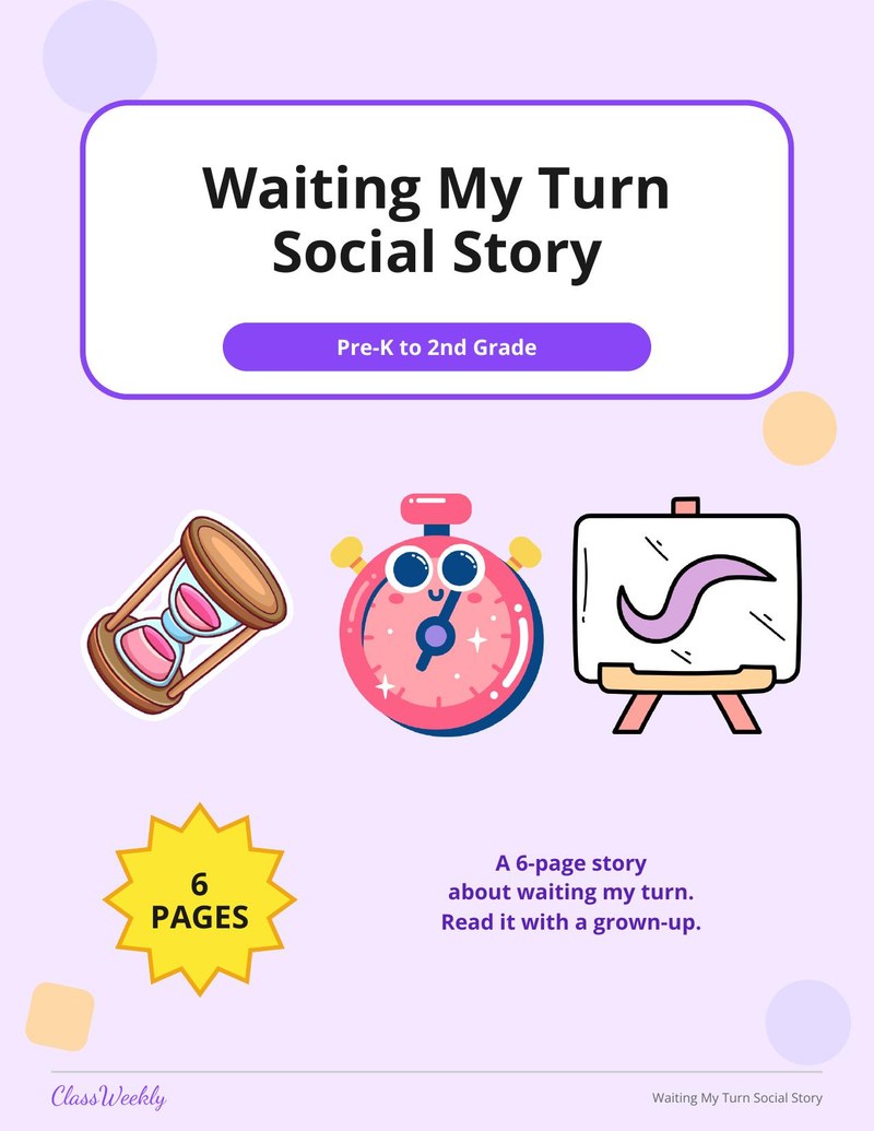 Waiting My Turn Social Story - Page 1