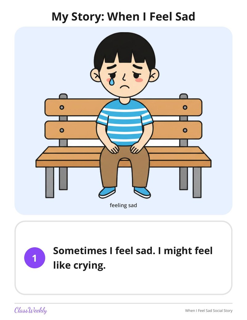 When I Feel Sad Social Story - Page 2