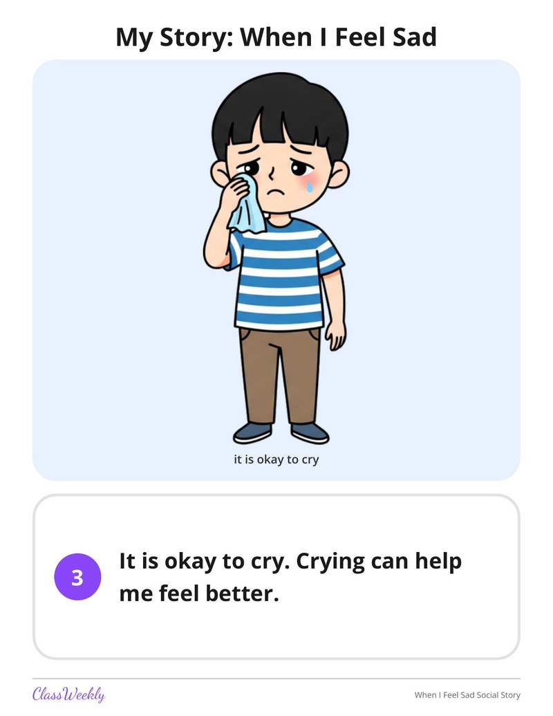When I Feel Sad Social Story - Page 4