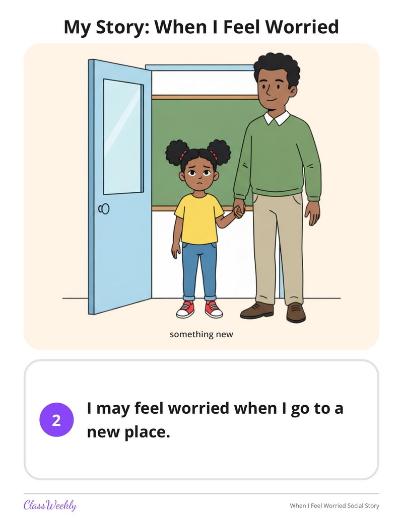 When I Feel Worried Social Story - Page 3