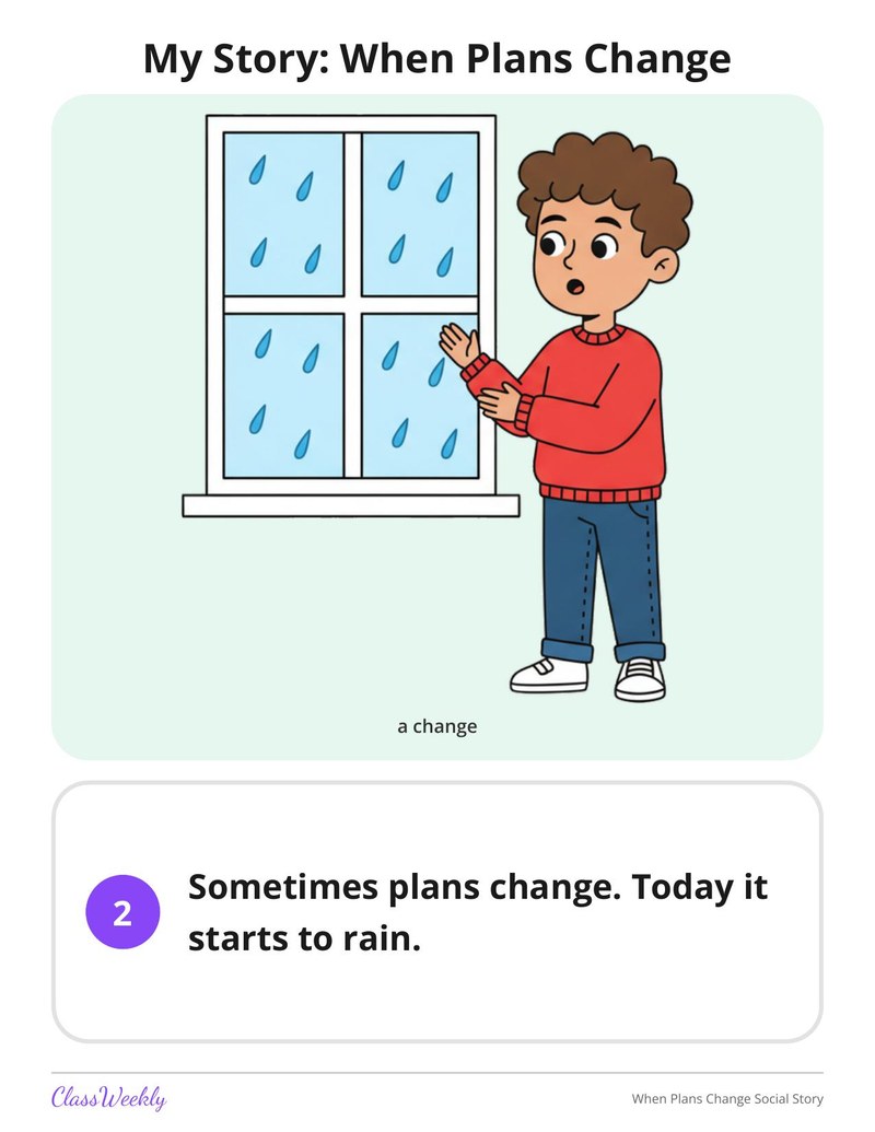 When Plans Change Social Story - Page 3