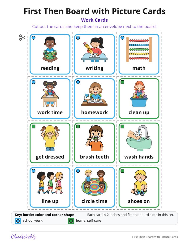 First Then Board with Picture Cards