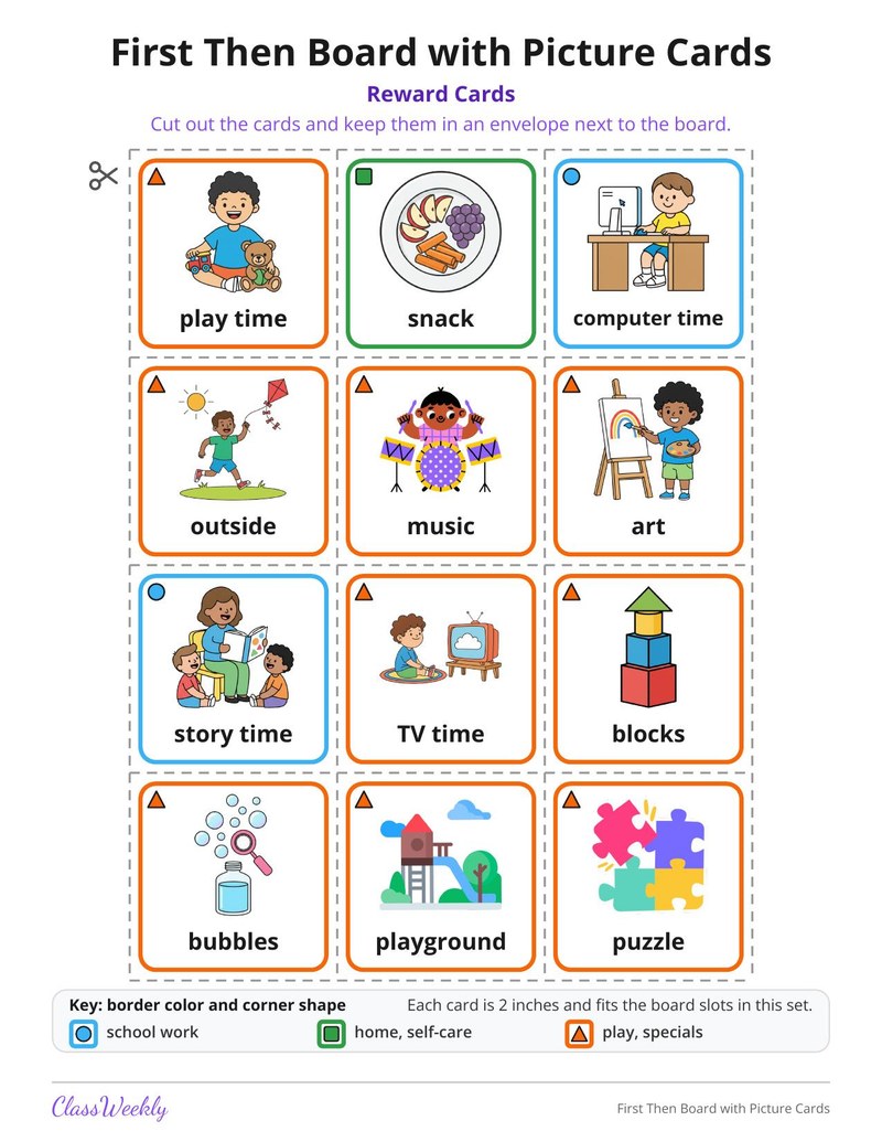 First Then Board with Picture Cards
