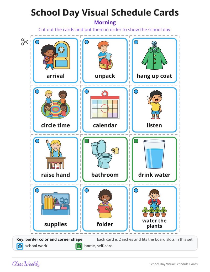 School Day Visual Schedule Cards - Page 2