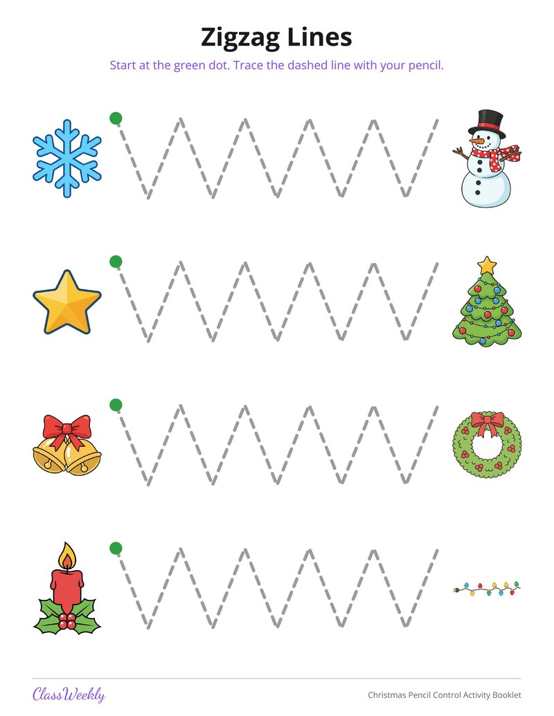 Christmas Pencil Control Activity Booklet - Page 3
