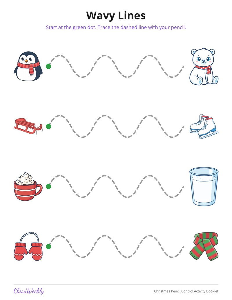 Christmas Pencil Control Activity Booklet - Page 4