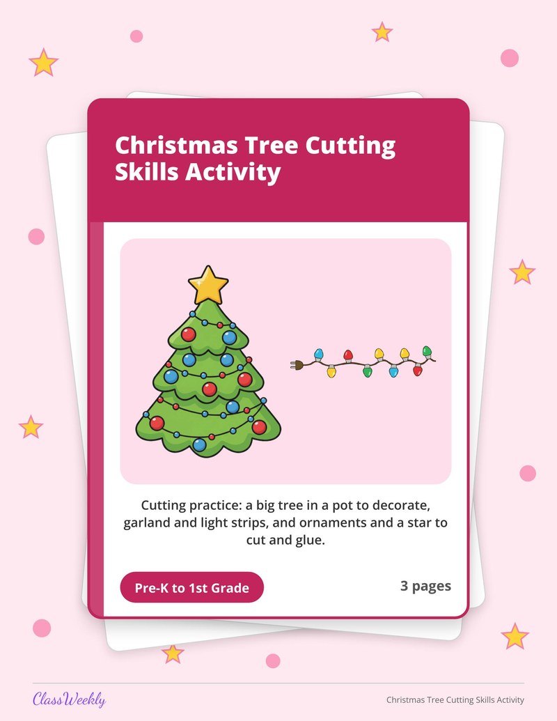 Christmas Tree Cutting Skills Activity - Page 1