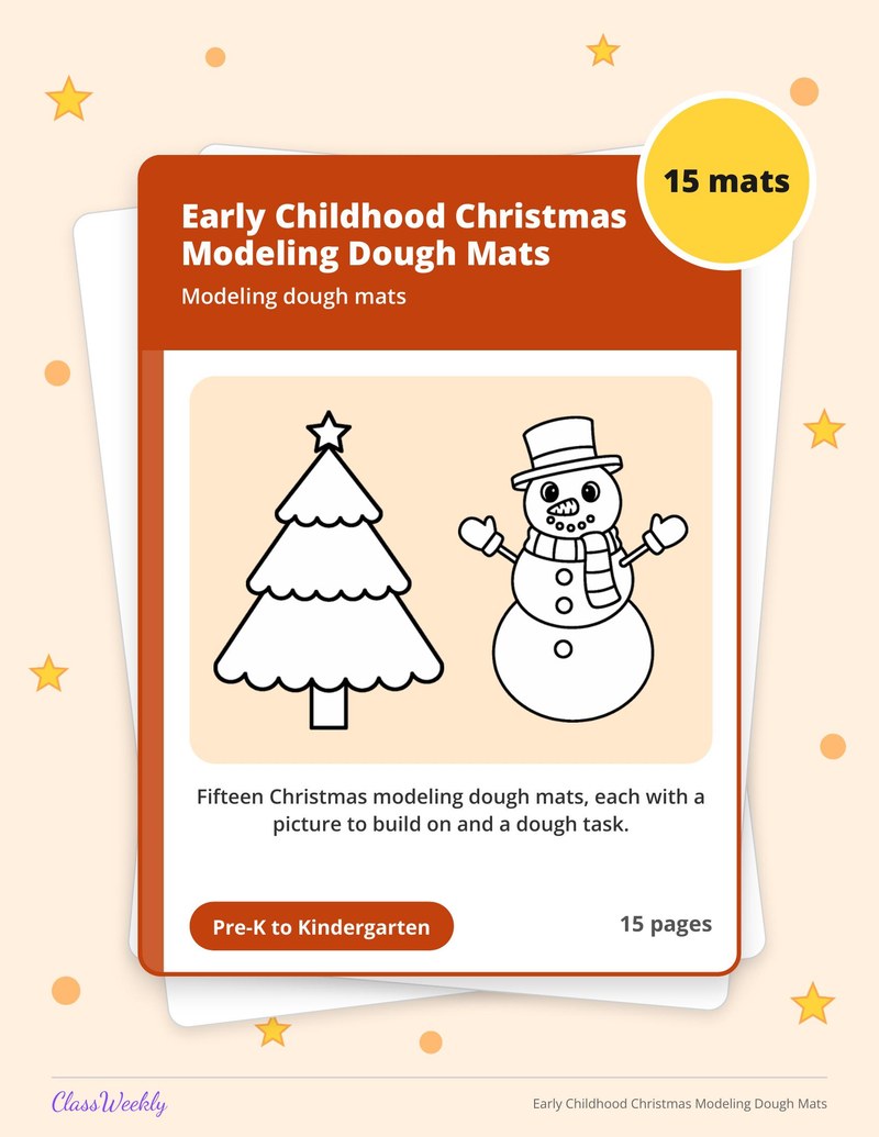Early Childhood Christmas Modeling Dough Mats - Page 1