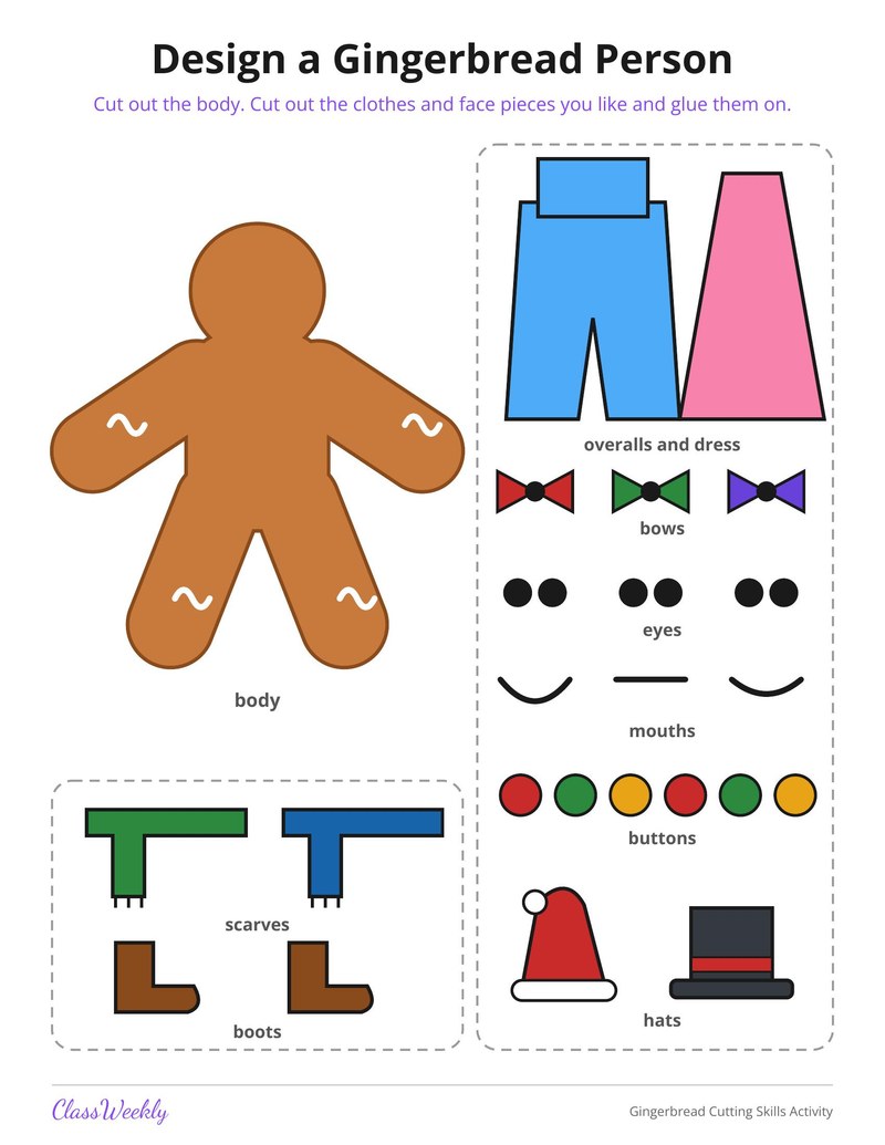 Gingerbread Cutting Skills Activity - Page 2