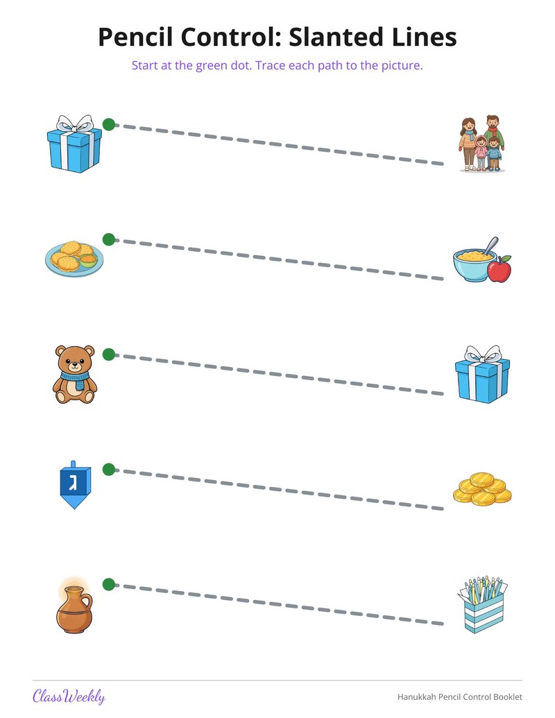 Hanukkah Pencil Control Booklet - Page 3