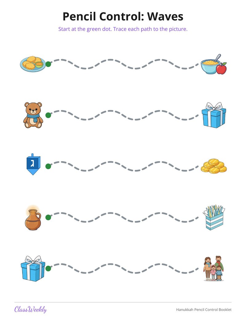 Hanukkah Pencil Control Booklet - Page 4