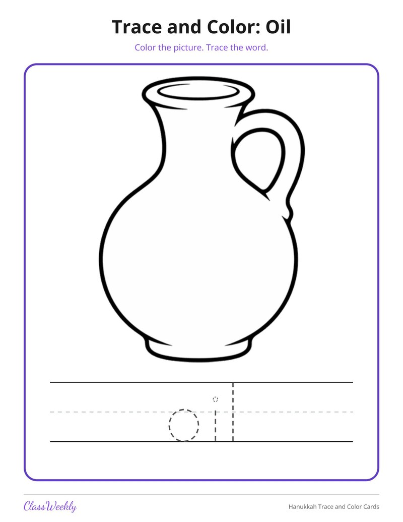 Hanukkah Trace and Color Cards - Page 3