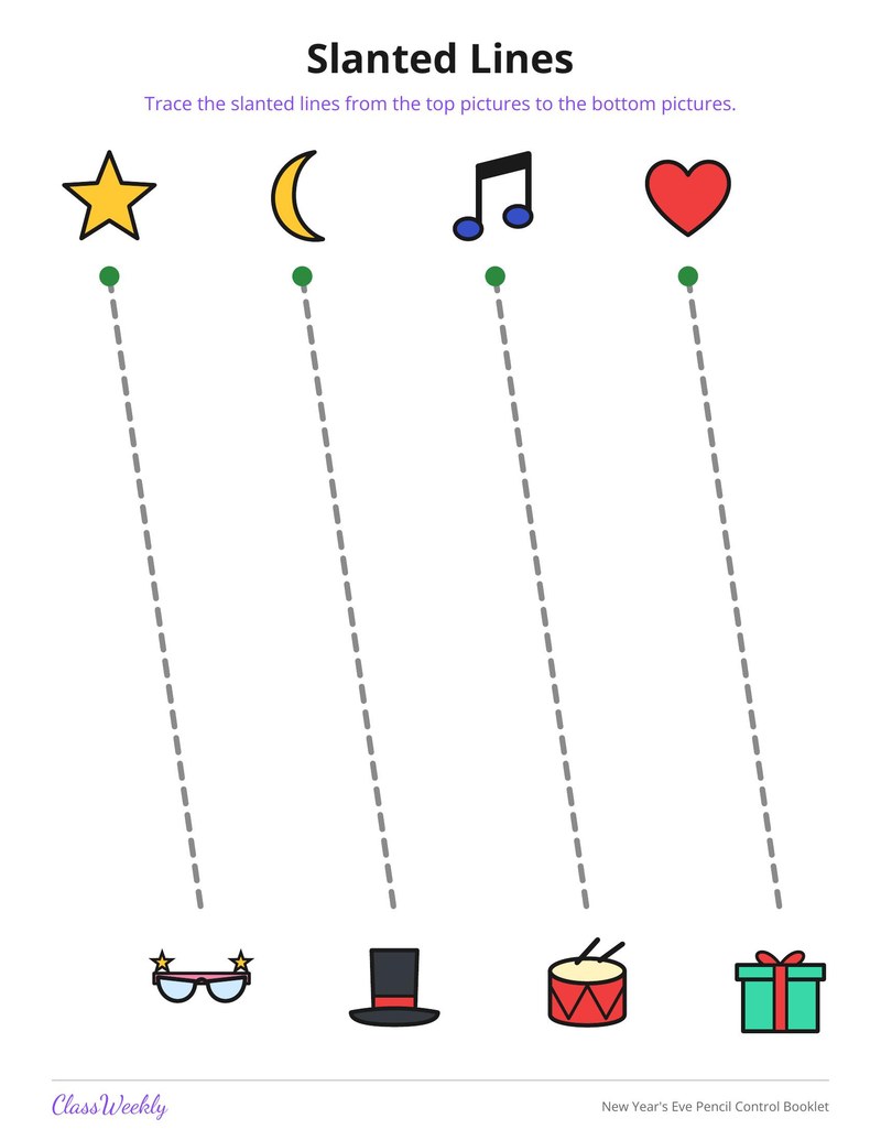 New Year's Eve Pencil Control Booklet - Page 4