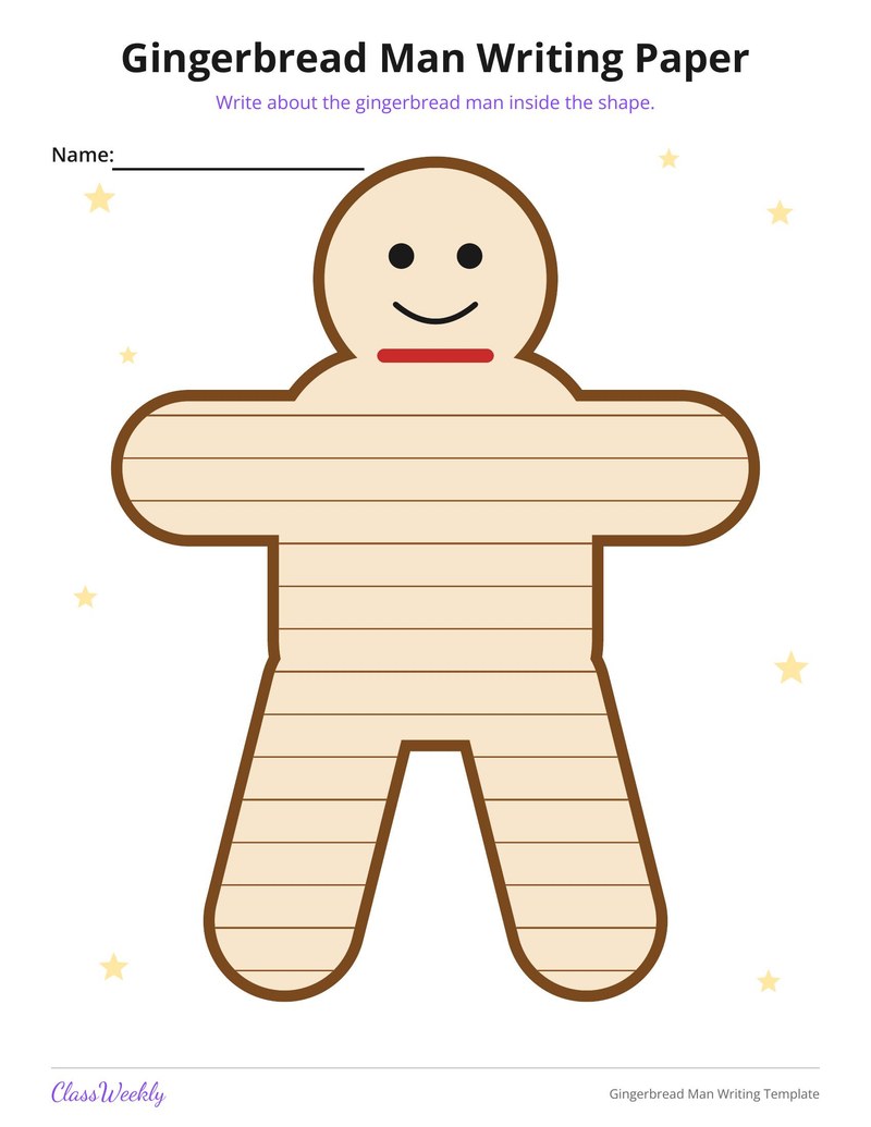 Gingerbread Man Writing Template - Page 2