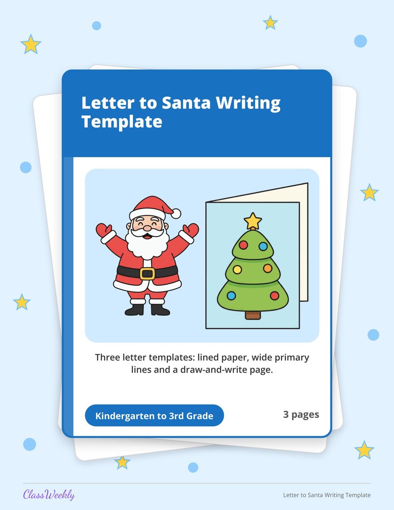 Letter to Santa Writing Template - Page 1