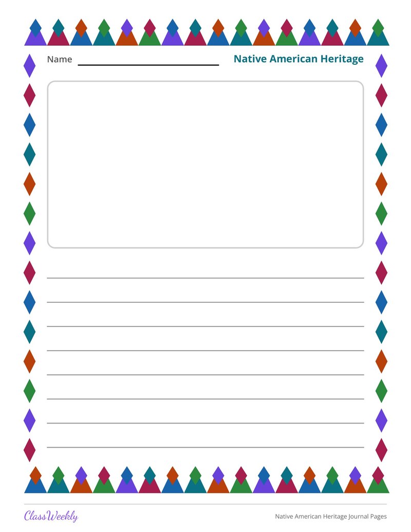 Native American Heritage Journal Pages