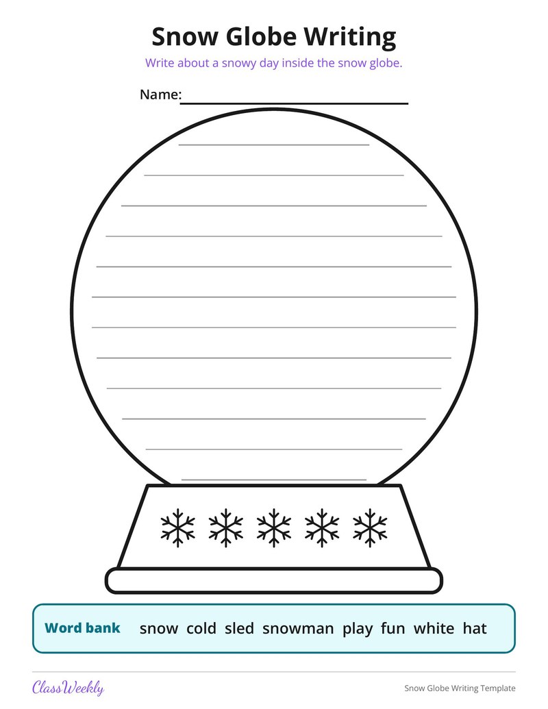 Snow Globe Writing Template - Page 2