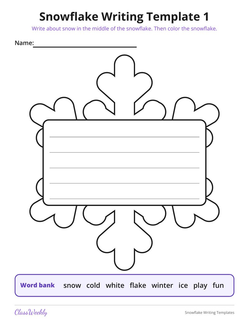 Snowflake Writing Templates - Page 2