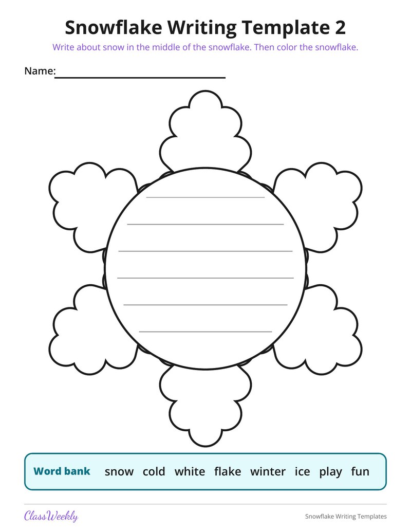 Snowflake Writing Templates - Page 3