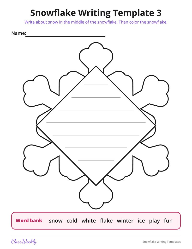 Snowflake Writing Templates - Page 4
