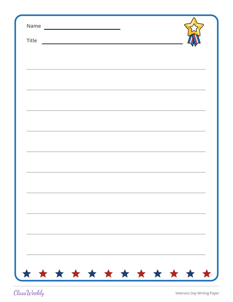 Veterans Day Writing Paper - Page 4