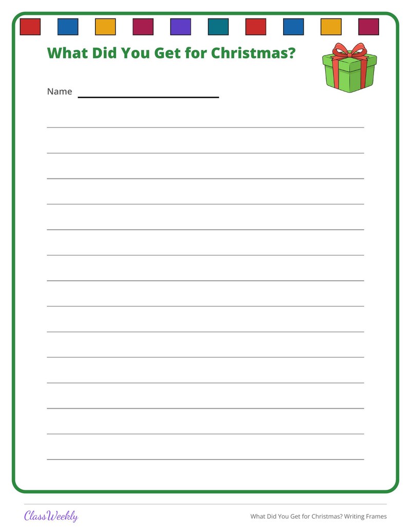 What Did You Get for Christmas? Writing Frames - Page 2