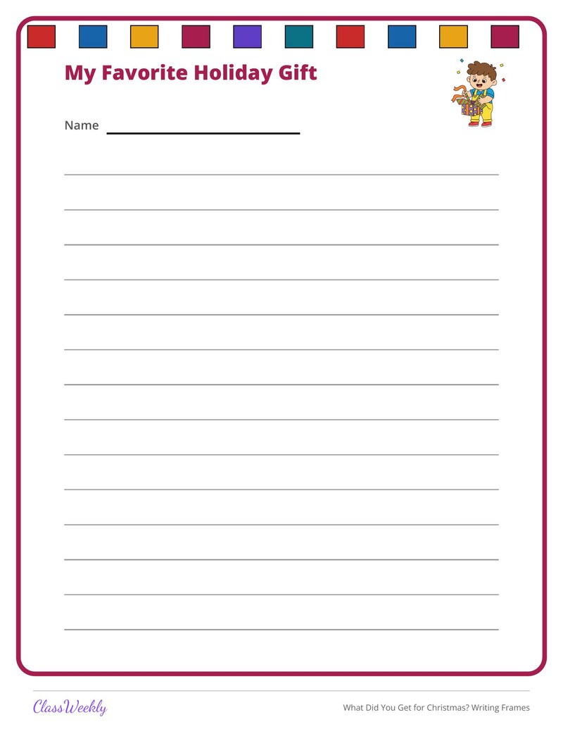 What Did You Get for Christmas? Writing Frames - Page 4