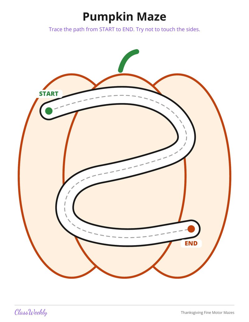 Thanksgiving Fine Motor Mazes - Page 4