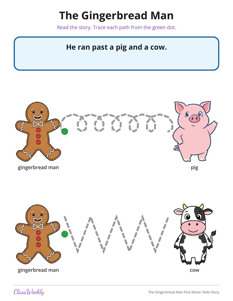 The Gingerbread Man Fine Motor Skills Story - Page 4