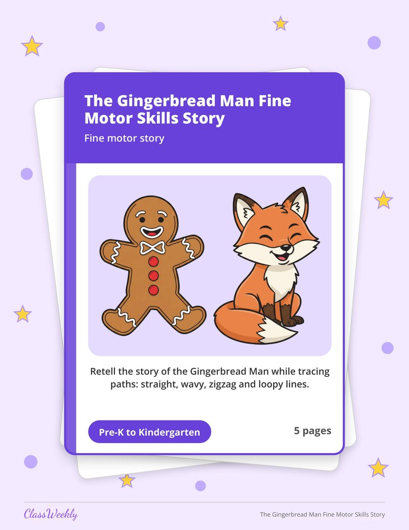 The Gingerbread Man Fine Motor Skills Story - Page 1