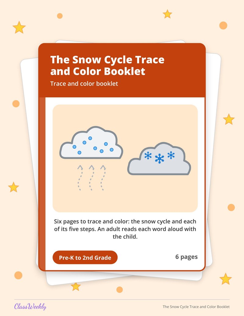 The Snow Cycle Trace and Color Booklet - Page 1