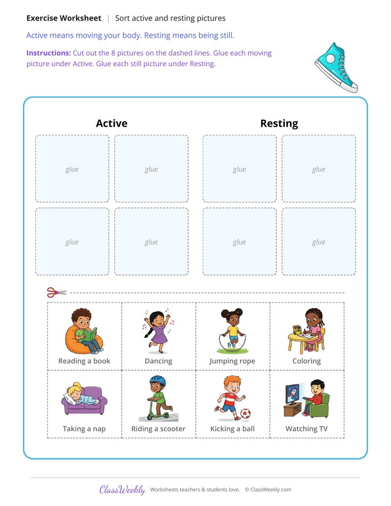 Active or Resting? Picture Sort