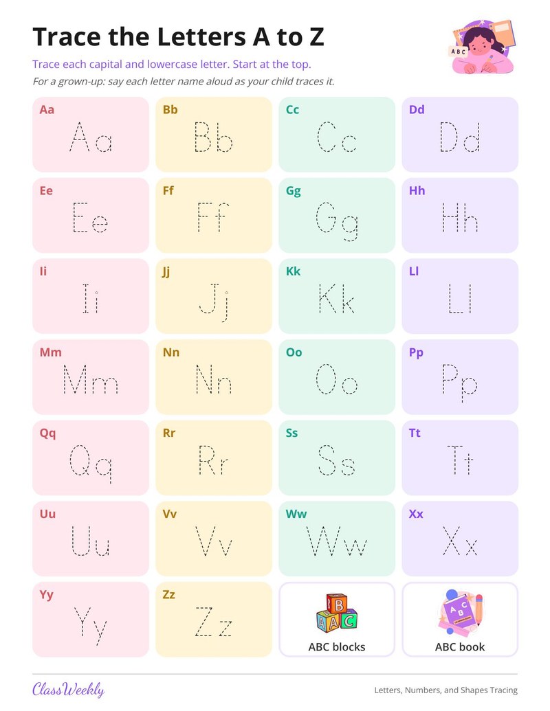 Letters, Numbers, and Shapes Tracing