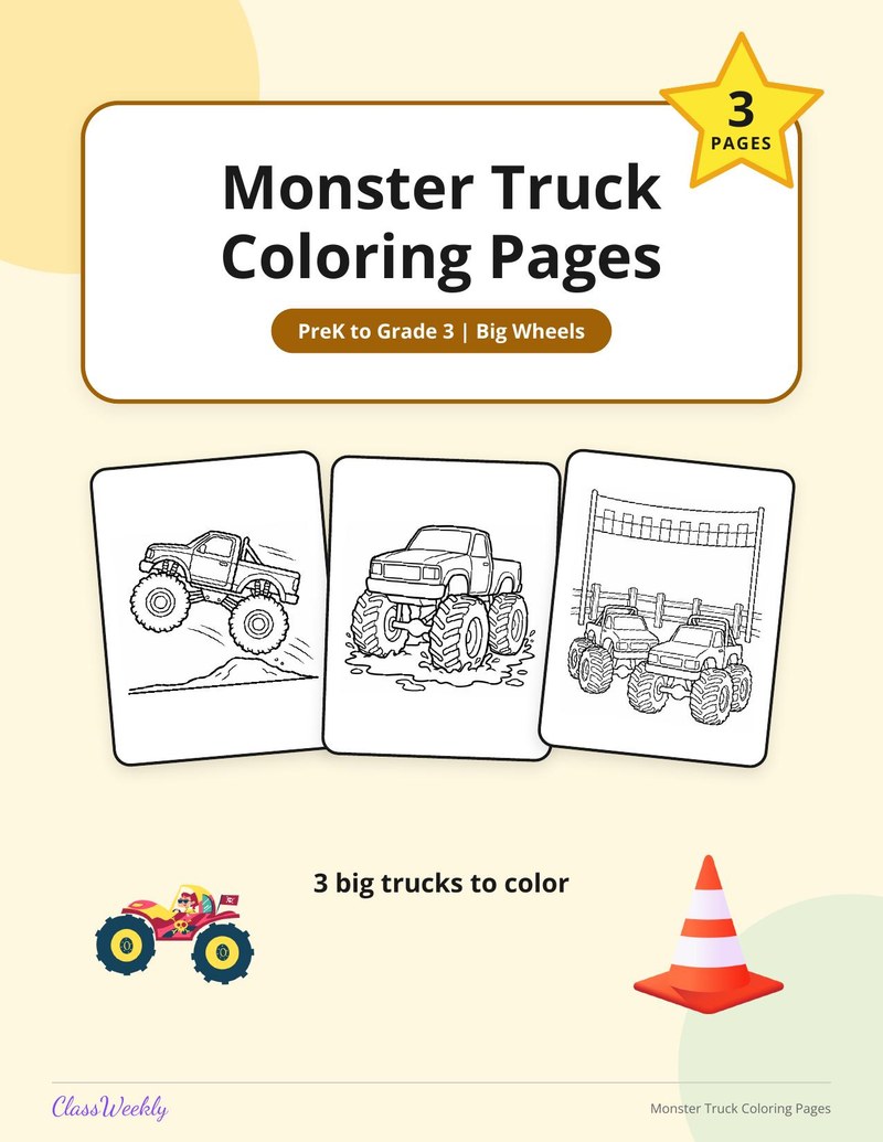 Monster Truck Coloring Pages - Page 1