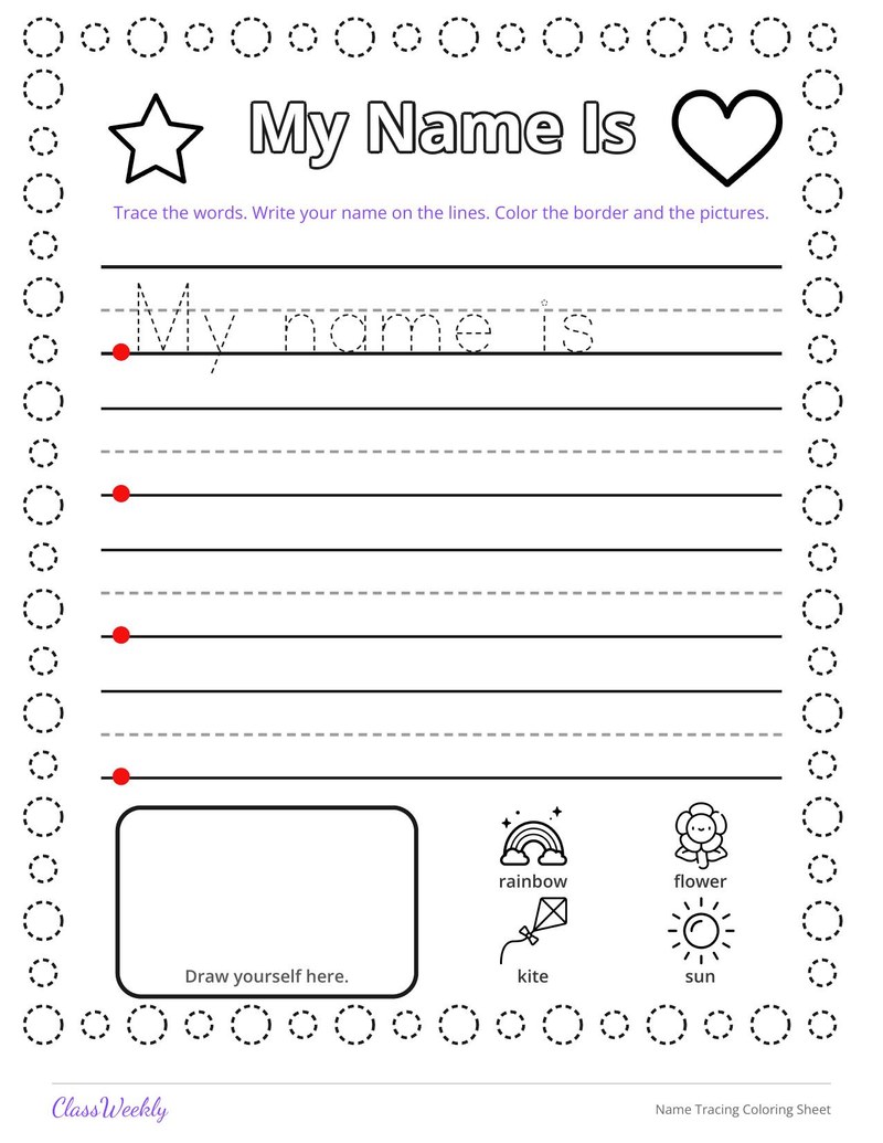 Name Tracing Coloring Sheet