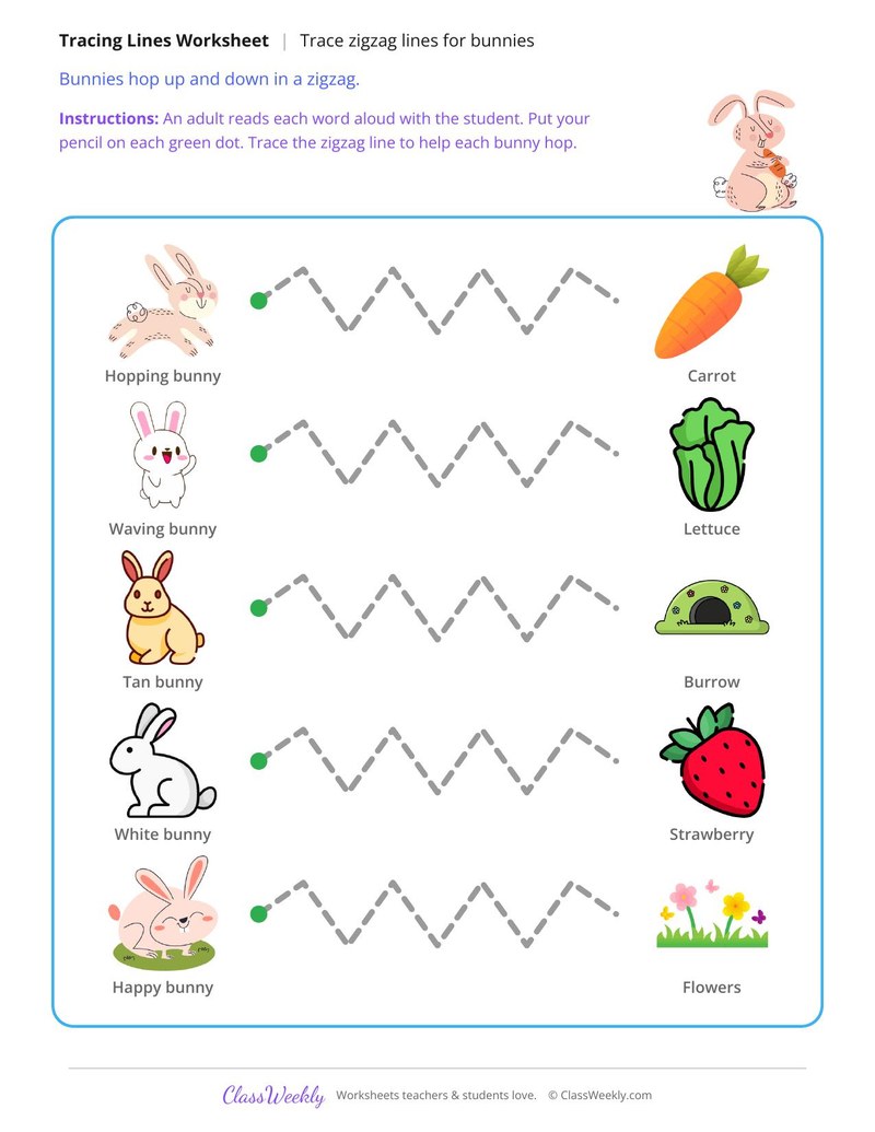 Trace the Zigzag Lines, Bunny Hops