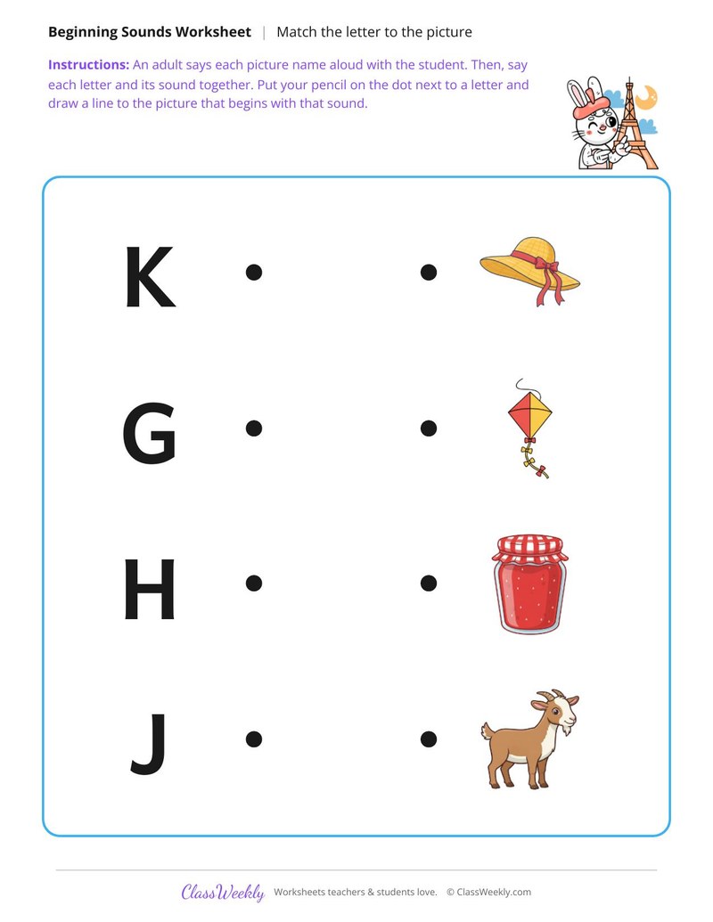 K, G, H and J
