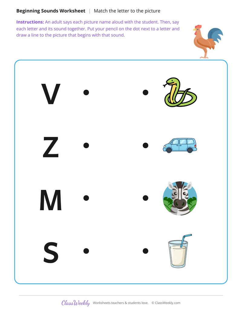 V, Z, M and S