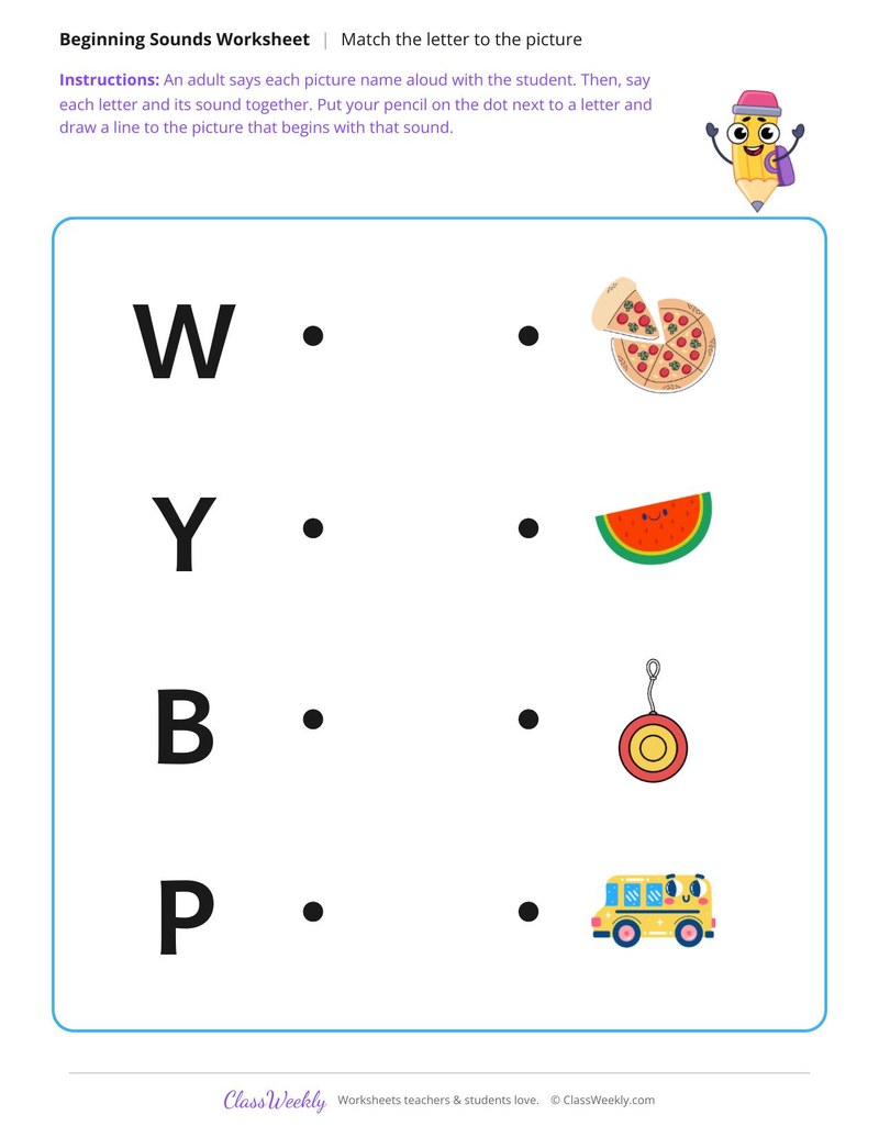 W, Y, B and P