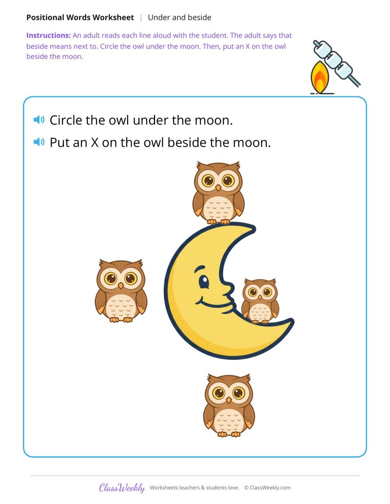 Owl and moon