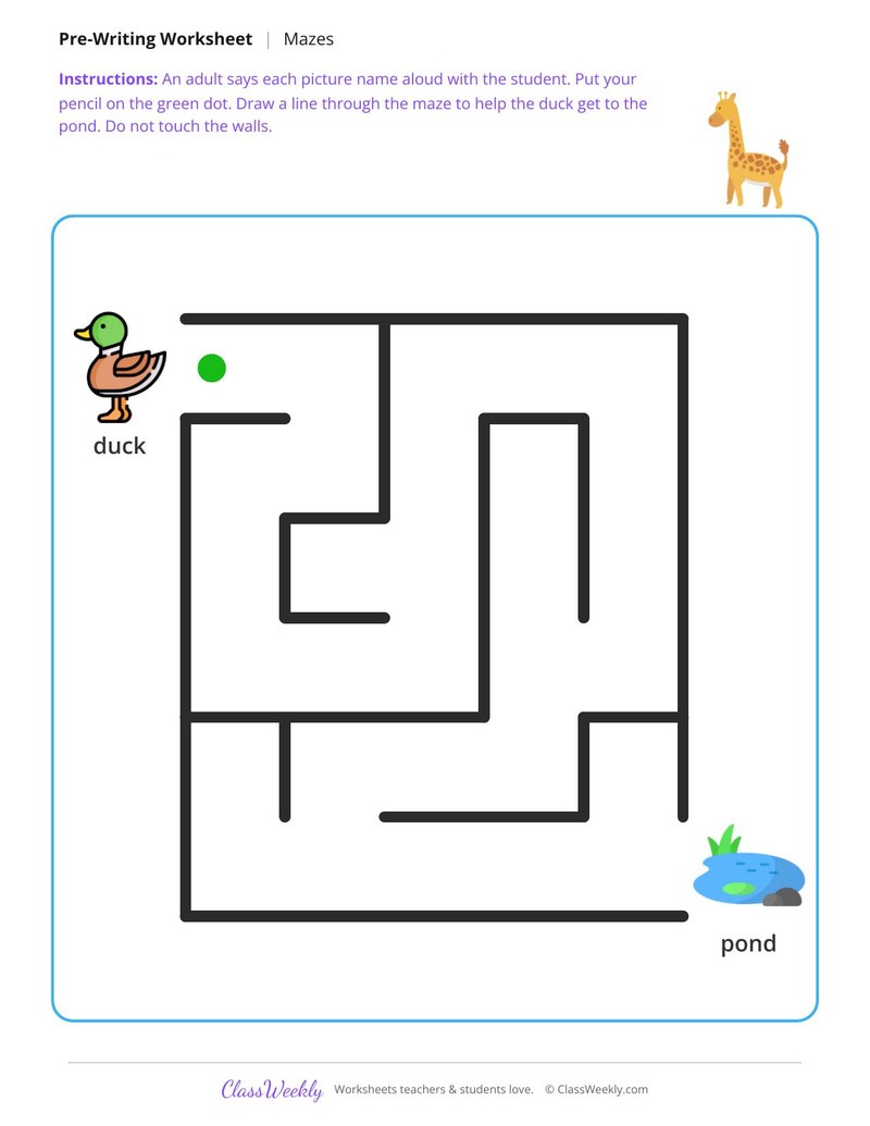 Duck to the Pond Maze